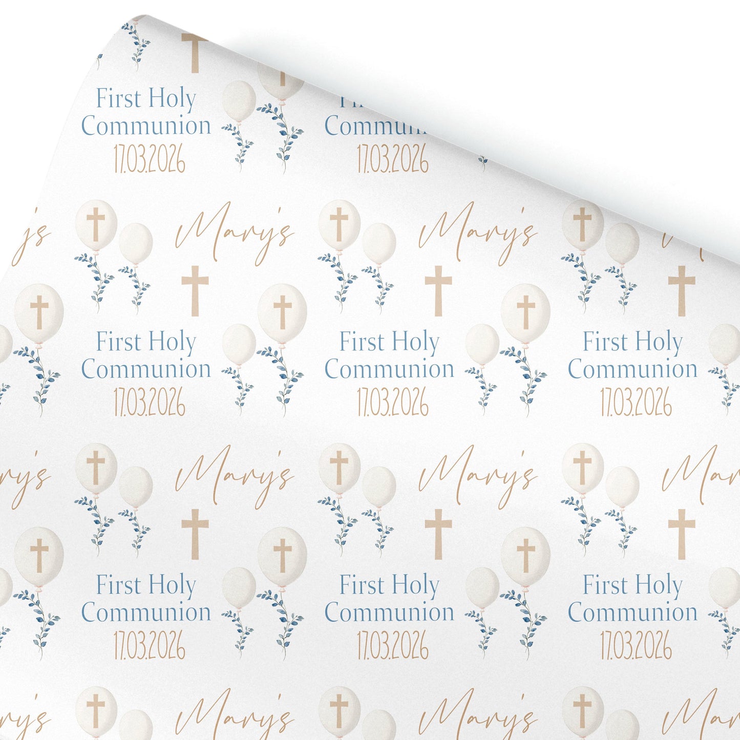 First Holy Communion Wrapping Paper, Confirmation gift wrap, Religious gift ideas