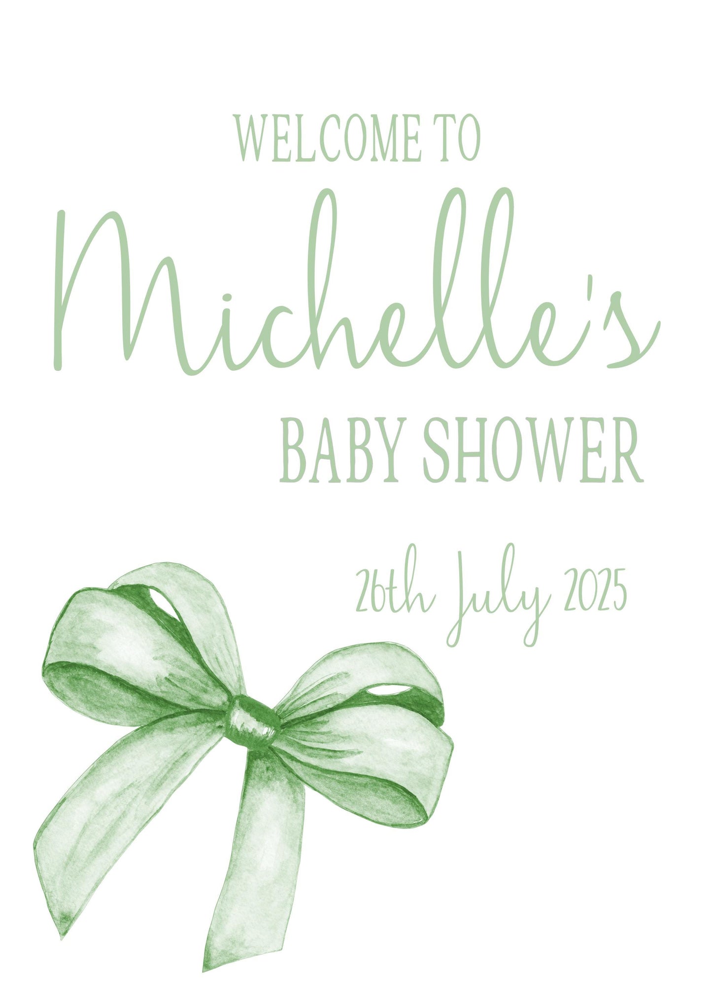 Printed Personalised Baby Shower Welcome Sign, Custom Baptism & Christening Sign First Holy Communion