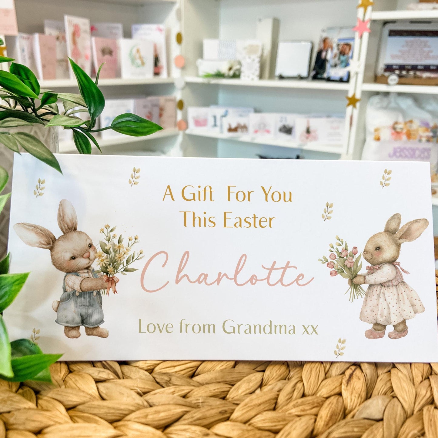 Personalised Easter Card Money Gift Wallet Easter Bunny Rabbits Easter Cupcakes Daughter Grandson Niece Nephew Family Easter