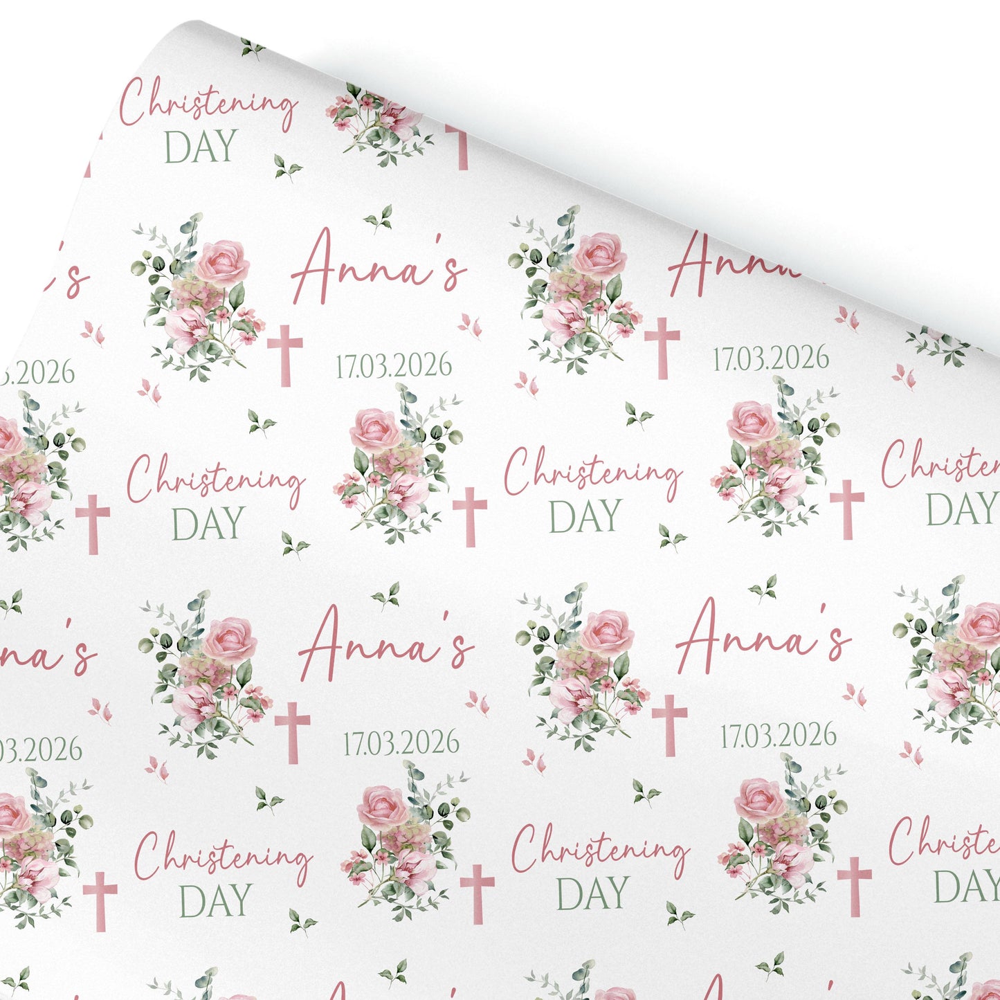 Personalised Christening Wrapping Paper, Baptism gift wrap, christening present