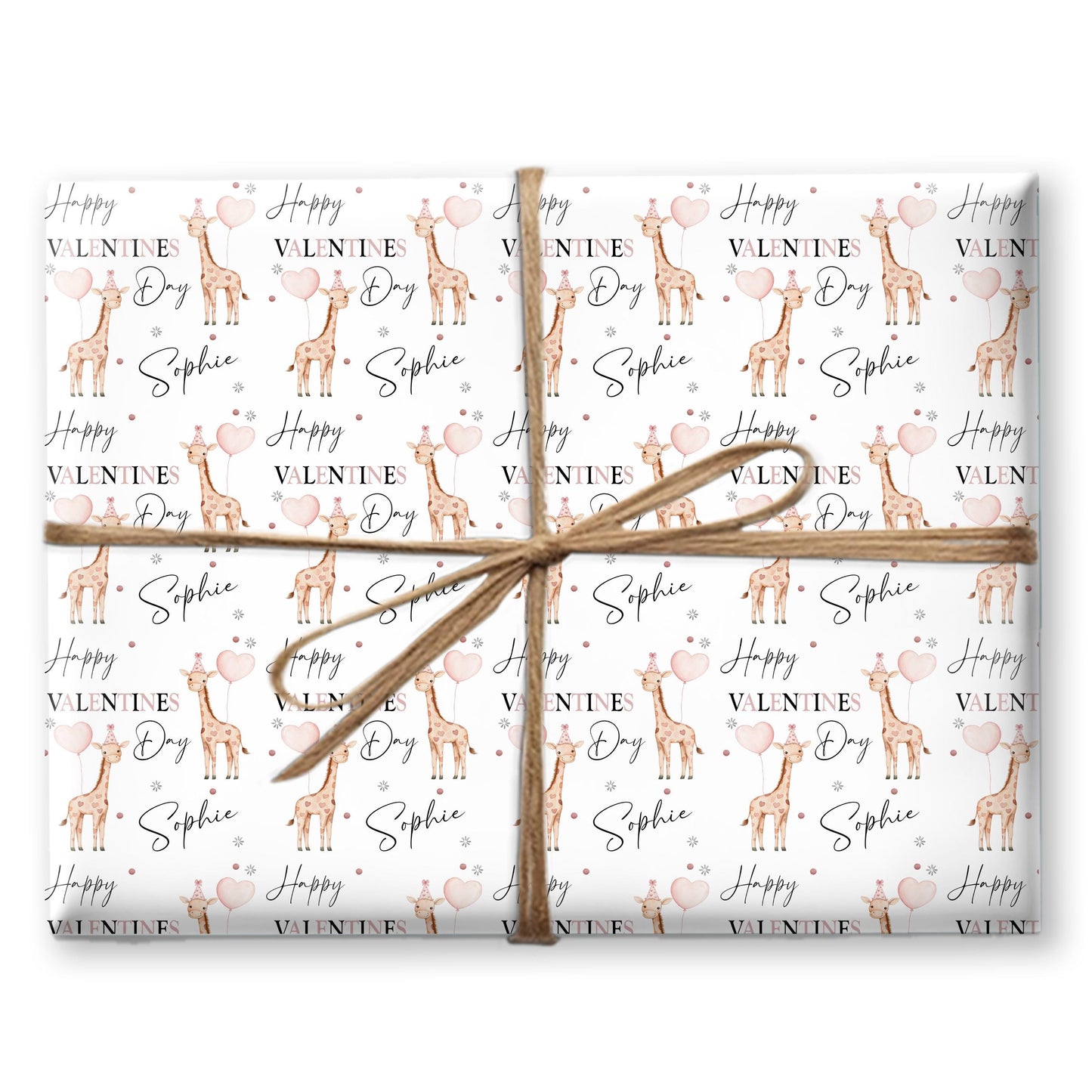 Personalised Giraffe Wrapping Paper, Custom Gift Wrap for Kids & Baby Birthday Baby Shower and Kids Gift Wrap Christening wrapping paper