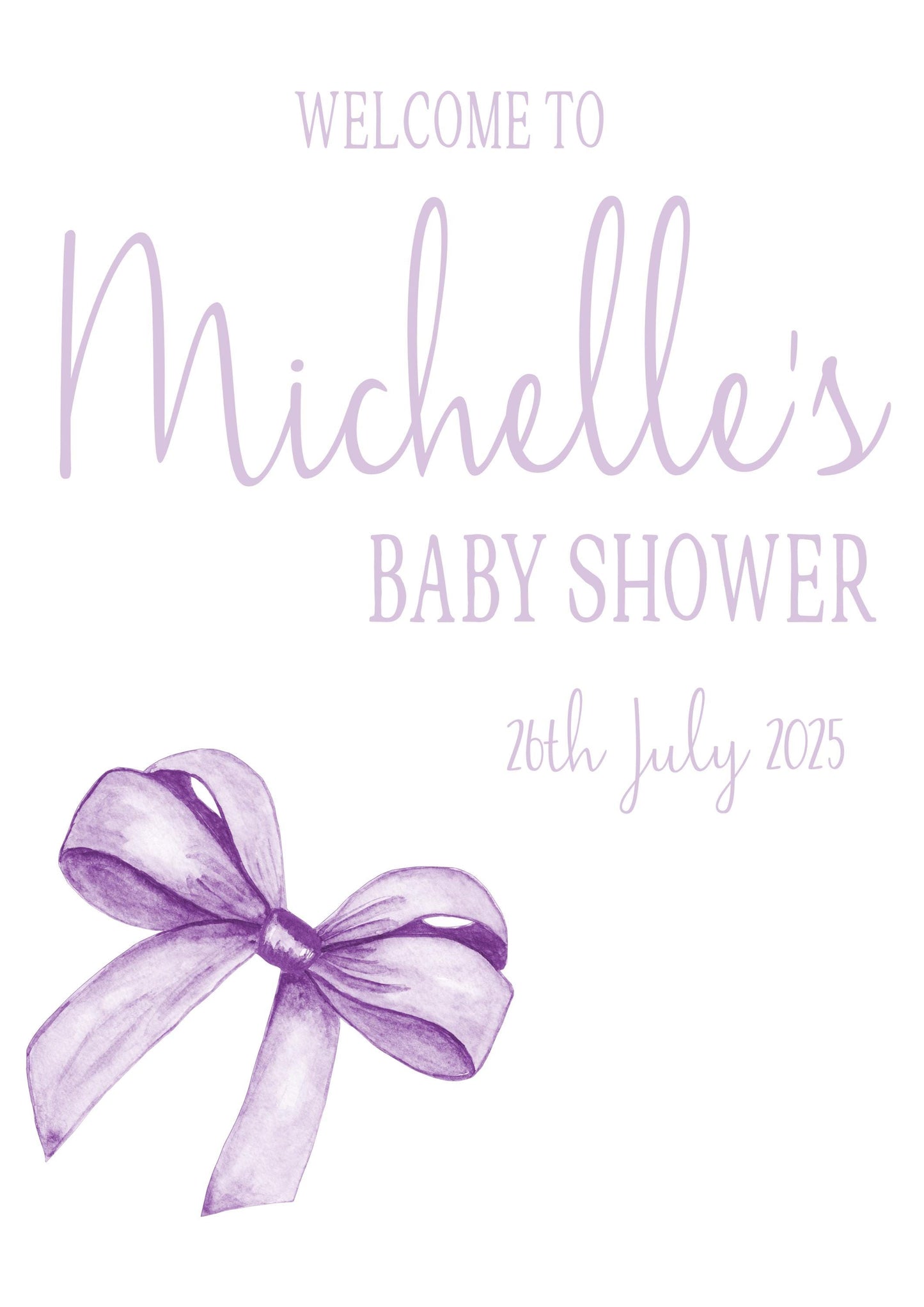 Printed Personalised Baby Shower Welcome Sign, Custom Baptism & Christening Sign