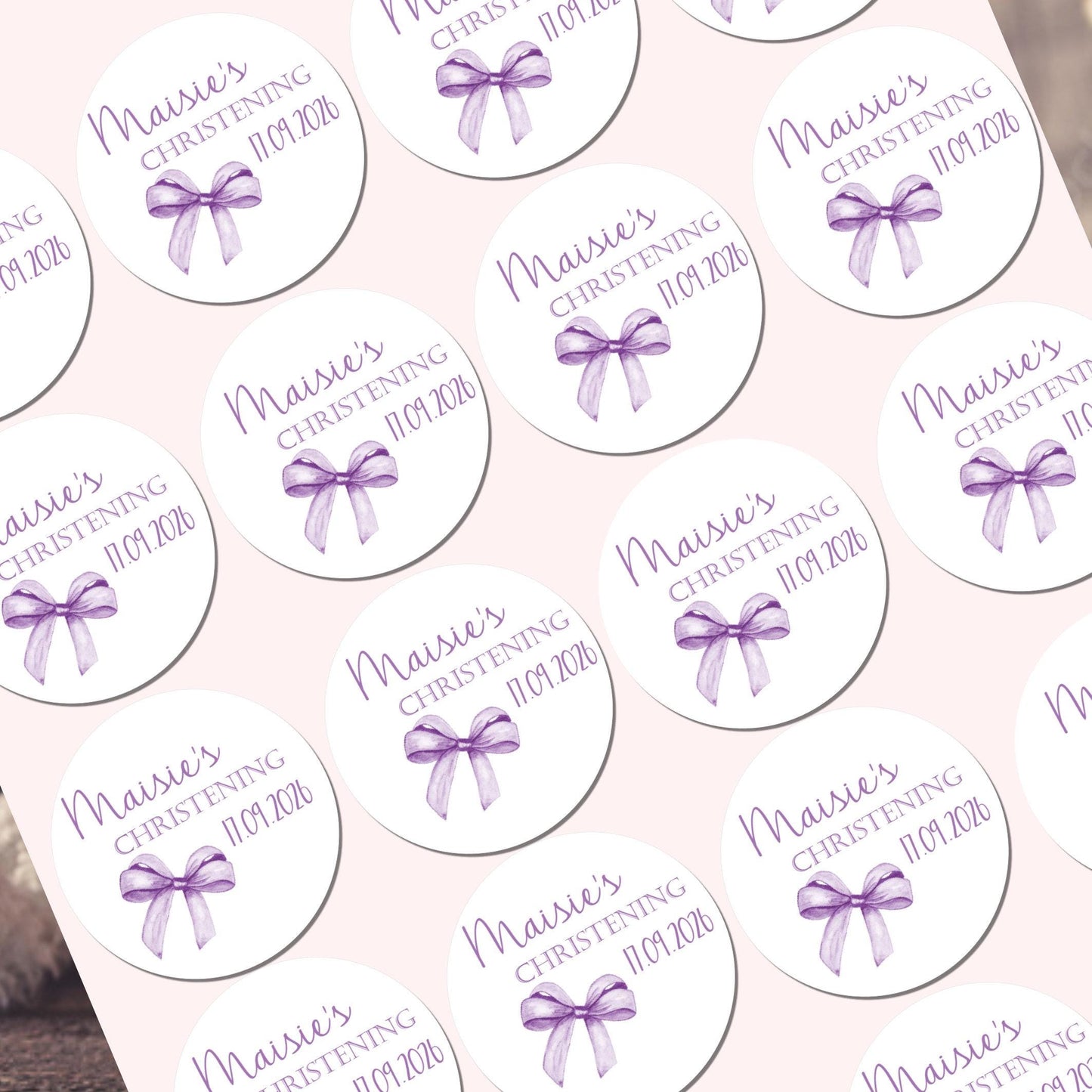 Personalised Christening Stickers, Party Bag Stickers, Sweet Cone Bags Party Favours Baptism