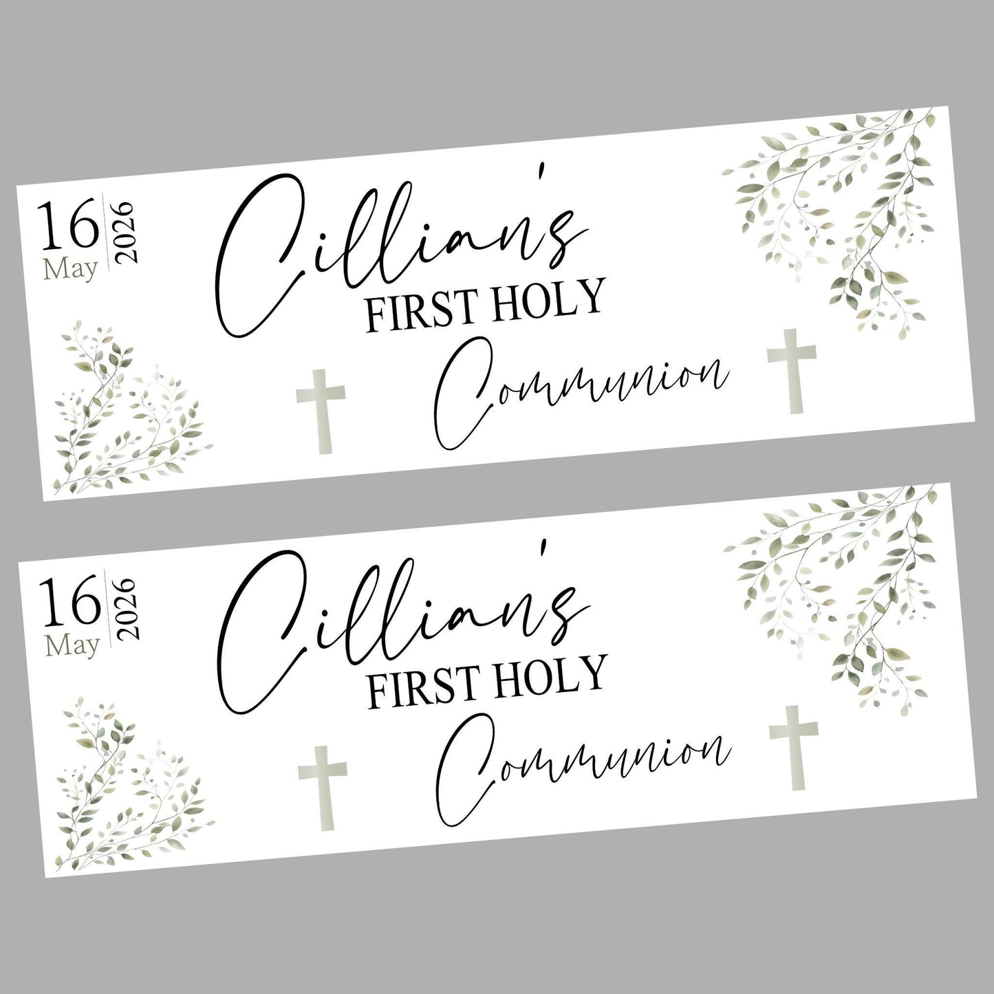 Personalised First Holy Communion Banner, Baptism Confirmation Party Decor