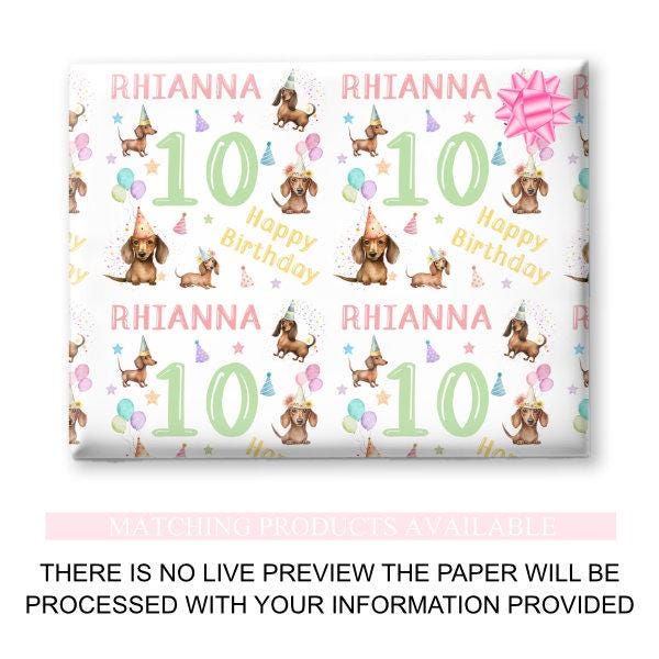Personalised Gift Wrap | Personalised Birthday Wrapping Paper | Personalised Gift Wrap | Fun Gift Wrap | Sausage Dog Daschund