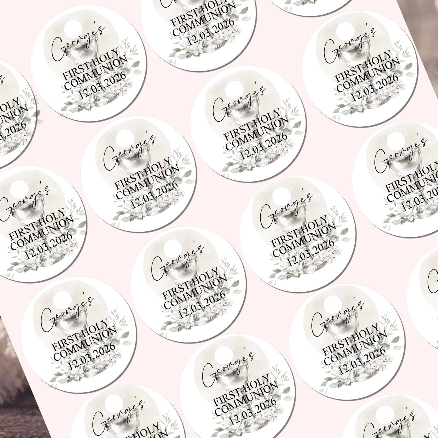 Personalized First Holy Communion Stickers, Party Favor Labels, Confirmation, Christening stickers