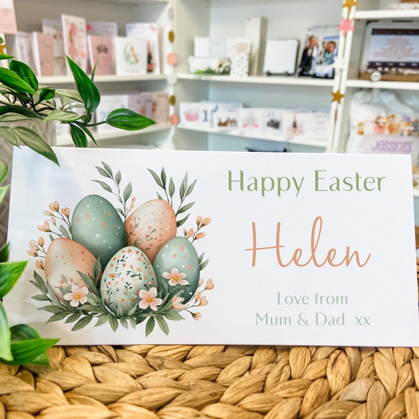 Personalised Easter Gift Card Money Gift Wallet for Easter, Easter eggs