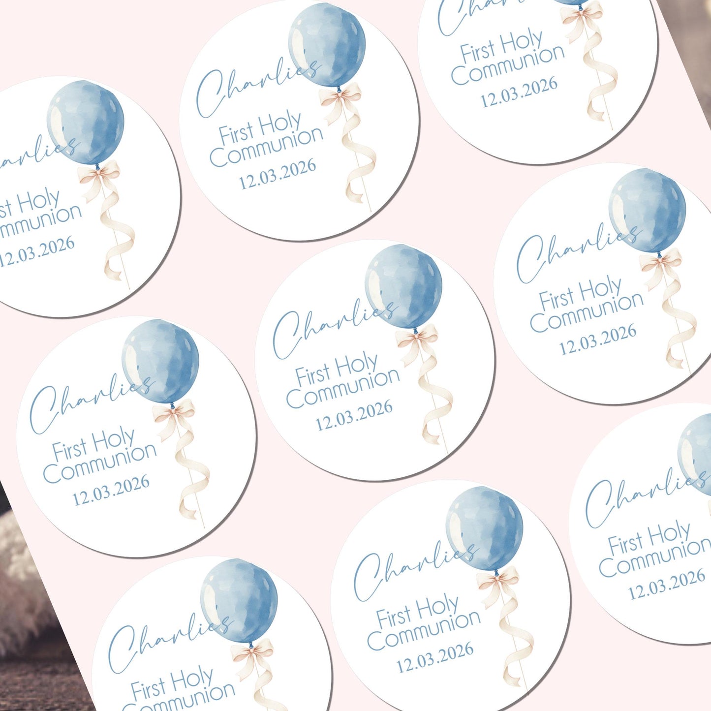 Personalized First Holy Communion Stickers, Party Favor Labels, Confirmation, Christening stickers