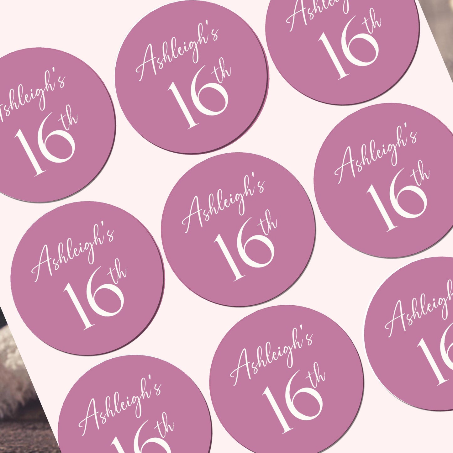 Personalised Birthday Stickers | Party Bag Labels | Custom Name & Age Stickers | Birthday Favour Stickers | Kids Party Decoration