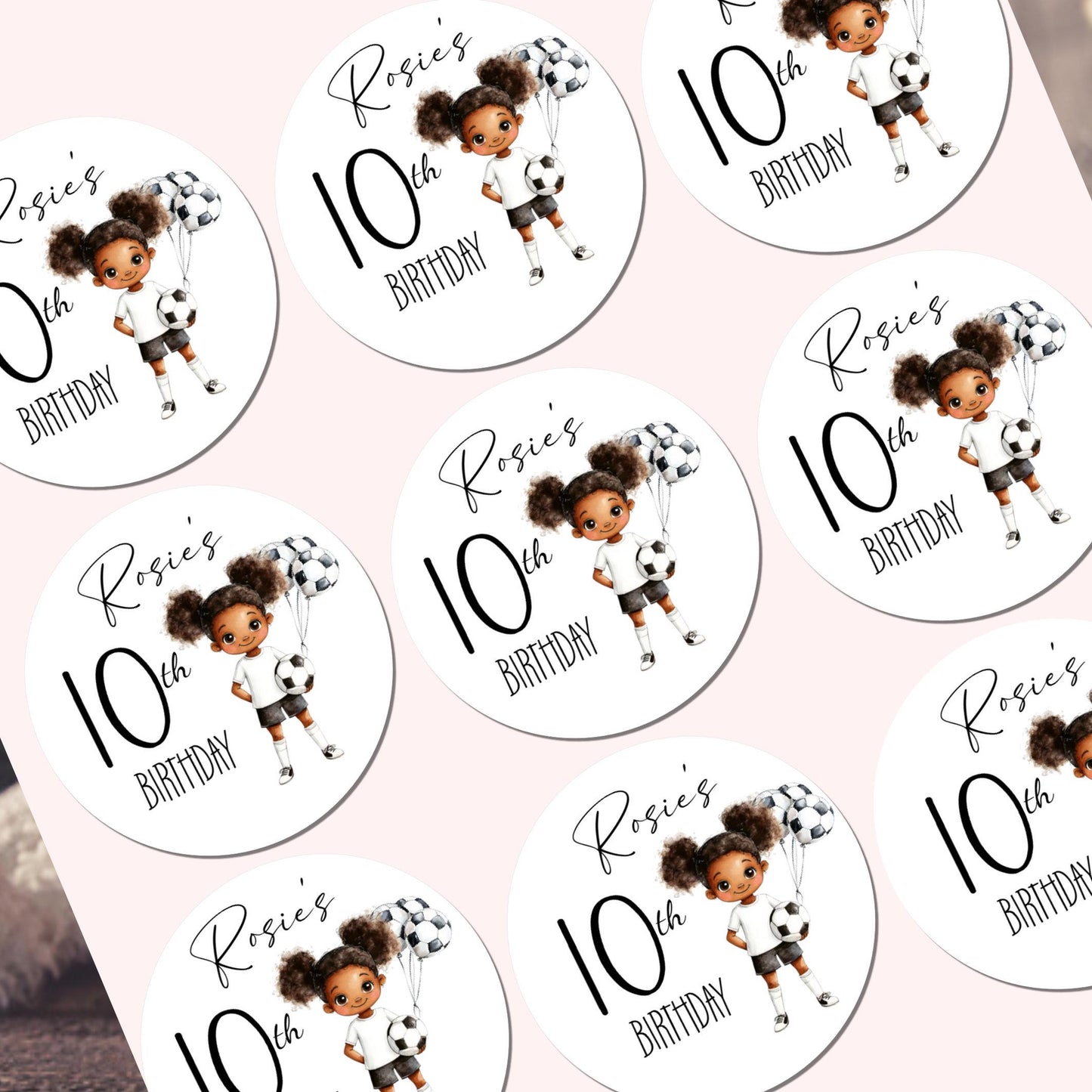 Personalised Football Party Stickers for Favours Party Bags Boys Girls Football