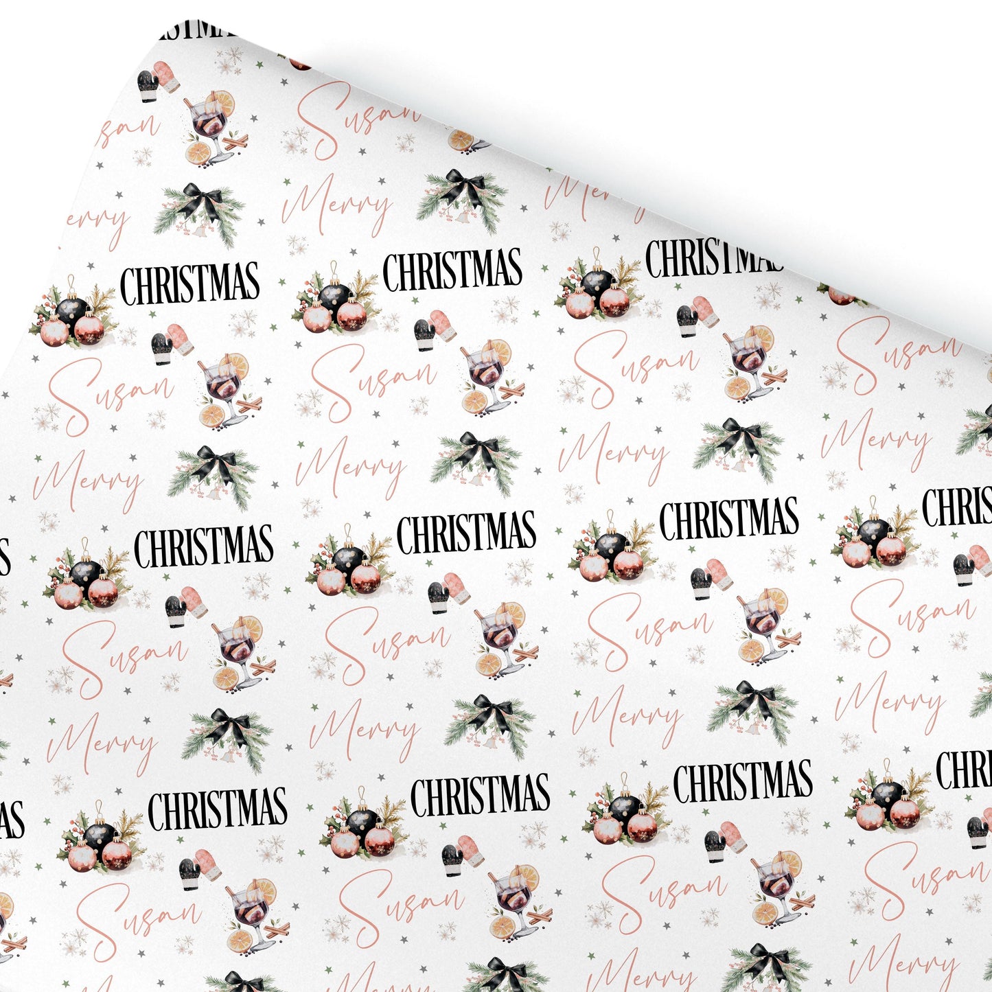 Christmas Gift Wrapping Paper, Personalised Gift Wrap for Her For Him Ladies