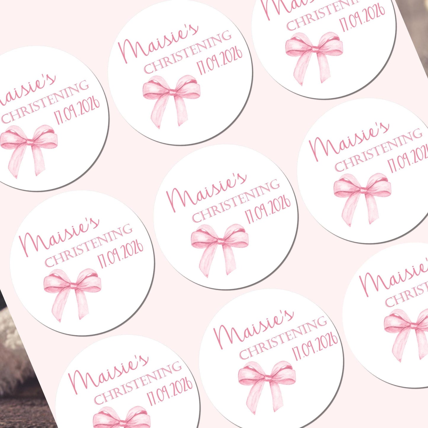 Personalised Christening Stickers, Party Bag Stickers, Sweet Cone Bags Party Favours Baptism