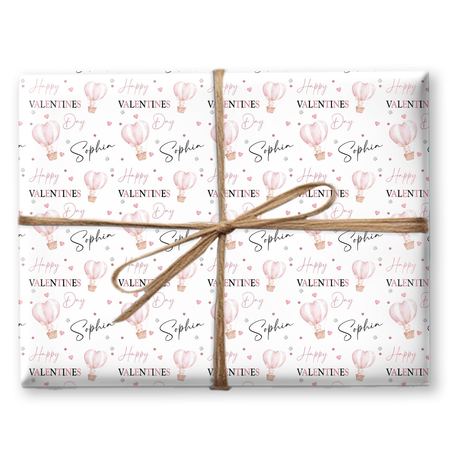 Personalised Valentines Wrapping Paper, Custom Gift Wrap for Kids, Birthday paper, cute animal gift wrap Gift Wrap, Hot air balloon paper