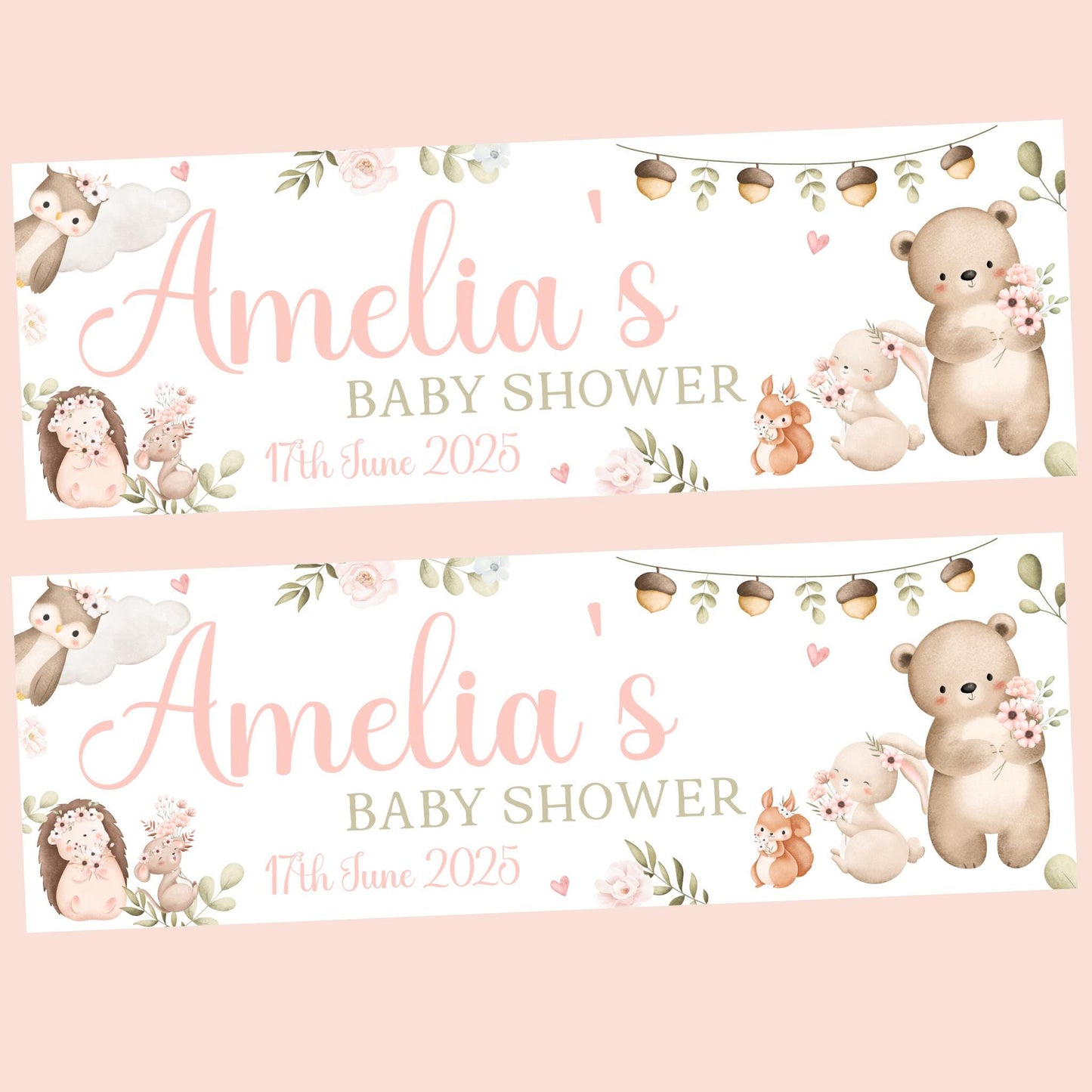 Personalised Baby Shower Decorations , Mum to be banner, Baby Shower, Christening, Animal Baby Shower Decorations, Baby Shower ideas