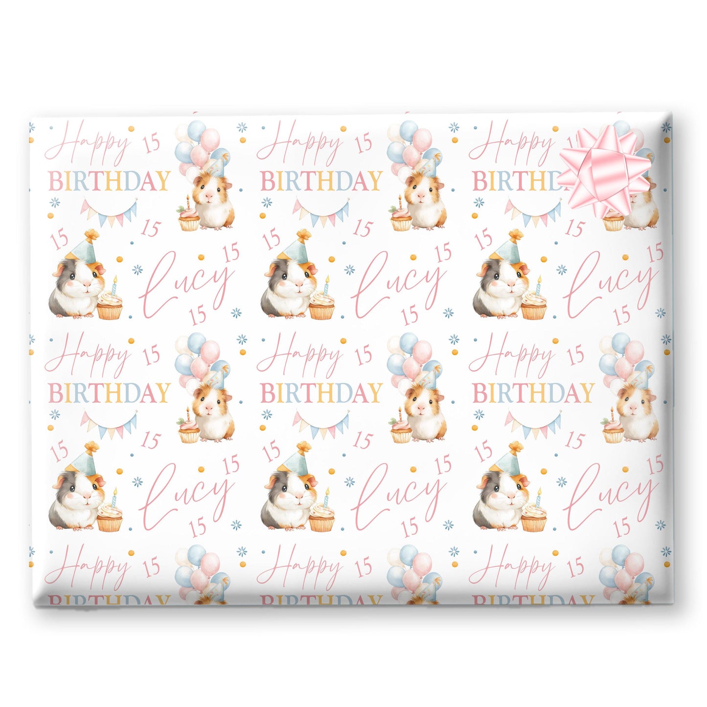 Personalised Birthday Gift Wrap / Guinea Pig Wrapping Paper / Personalised Animal Gift Wrap / Gift Wrap for kids