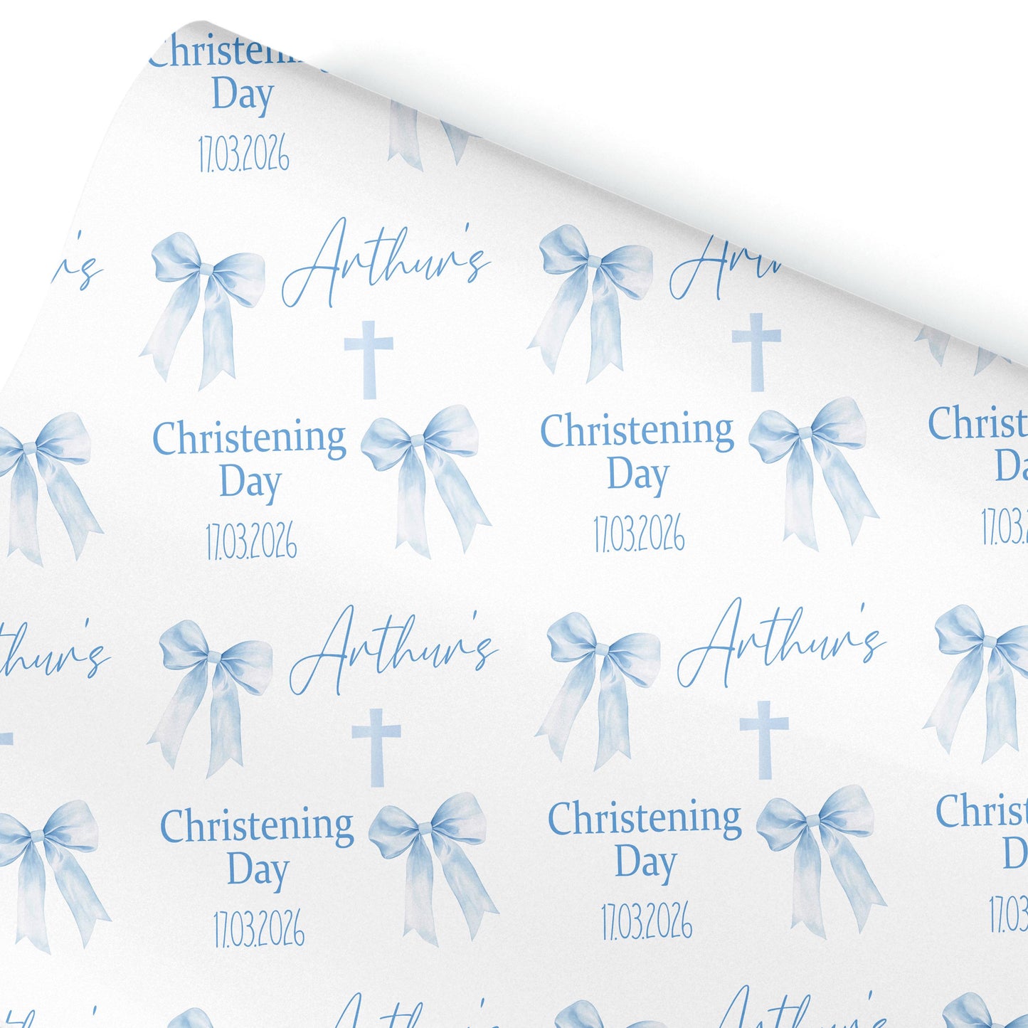Personalised Christening Wrapping Paper, Baptism gift wrap, christening present
