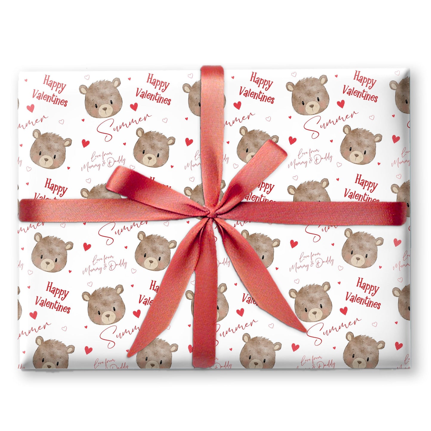 Personalised Teddy bear Wrapping Paper, Custom Gift Wrap for Kids & Baby Birthday Baby Shower and Kids Gift Wrap Christening wrapping paper