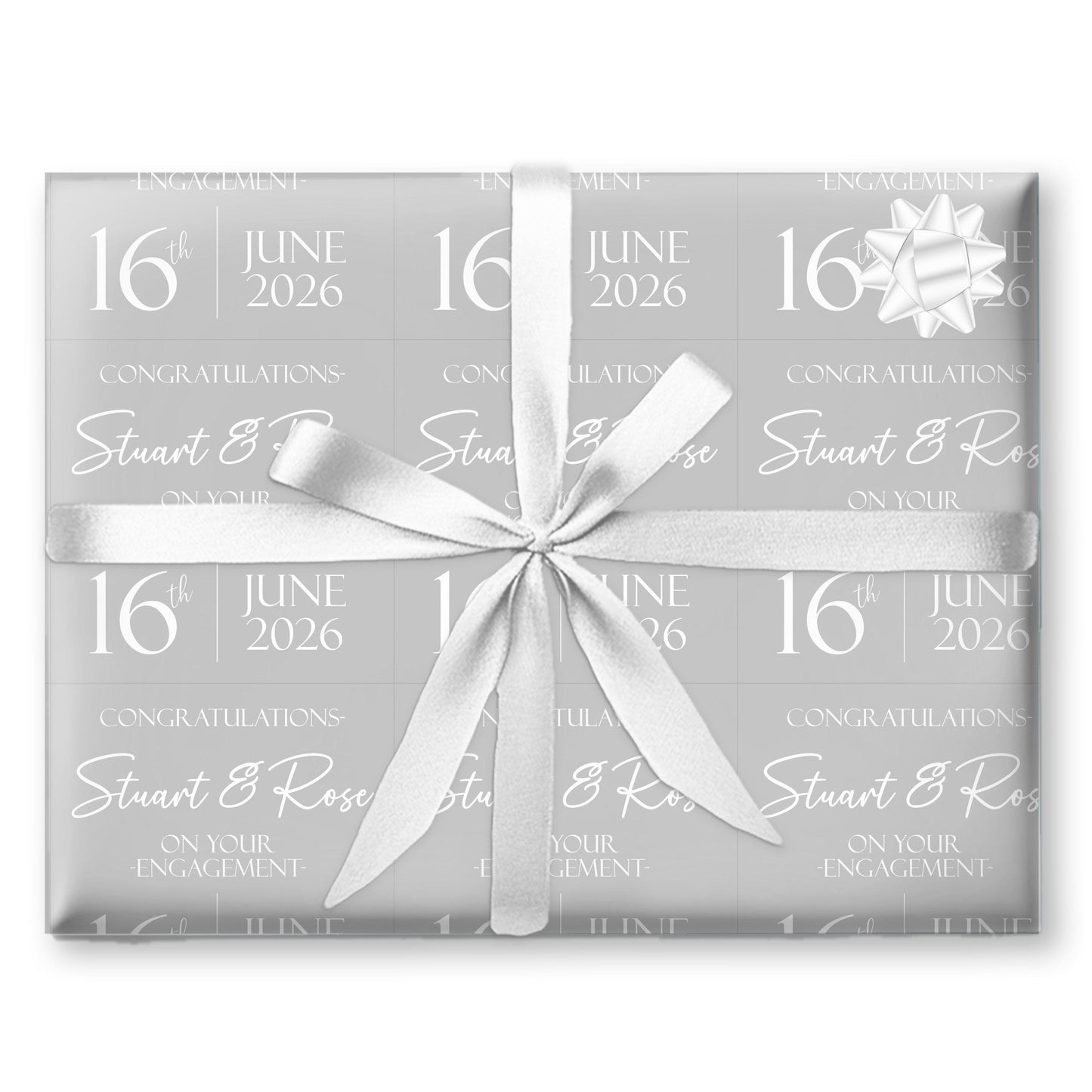 Personalised engagement wrapping paper, engagement gift wrap, celebration wrapping paper, happy couple gift