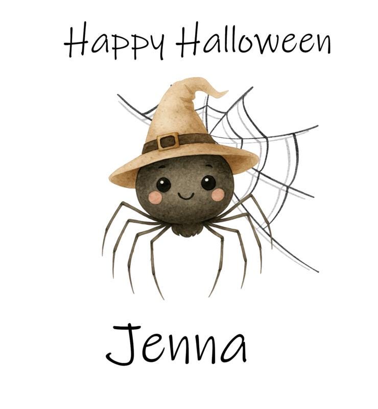 Personalised Halloween Gift Bag Son Daughter Grandson Granddaughter Spider gift bag treat bag sticker