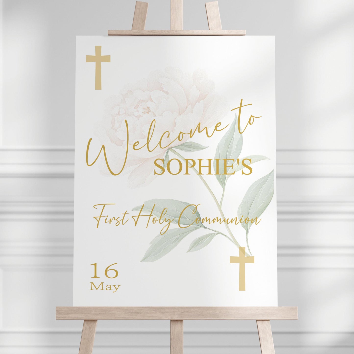 First Holy Communion Welcome Sign Personalised Printed, Custom Baptism & Christening Sign