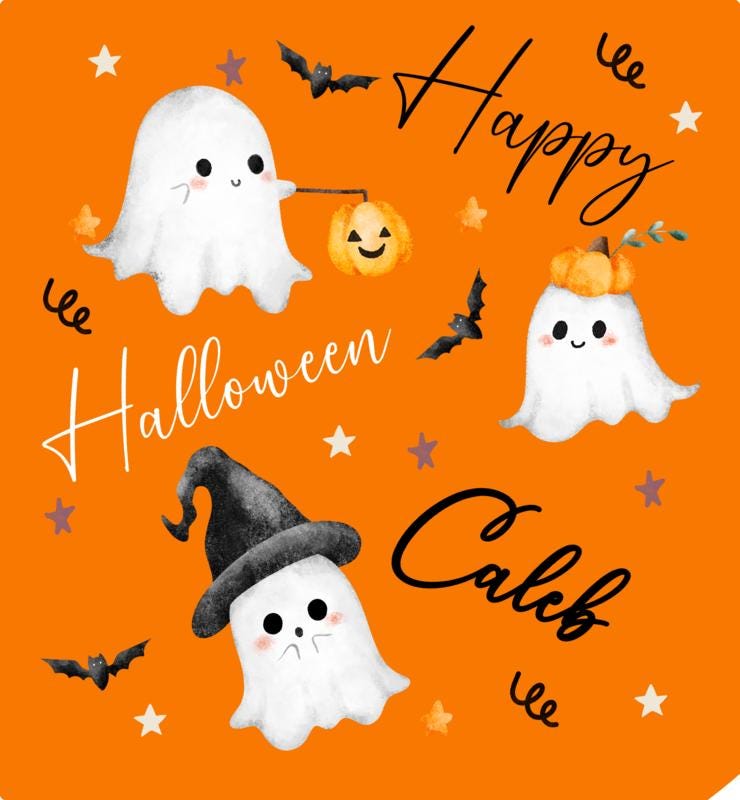 Personalised Halloween Gift Bag Son Daughter Grandson Granddaughter Pumpkins gift bag treat bag sticker
