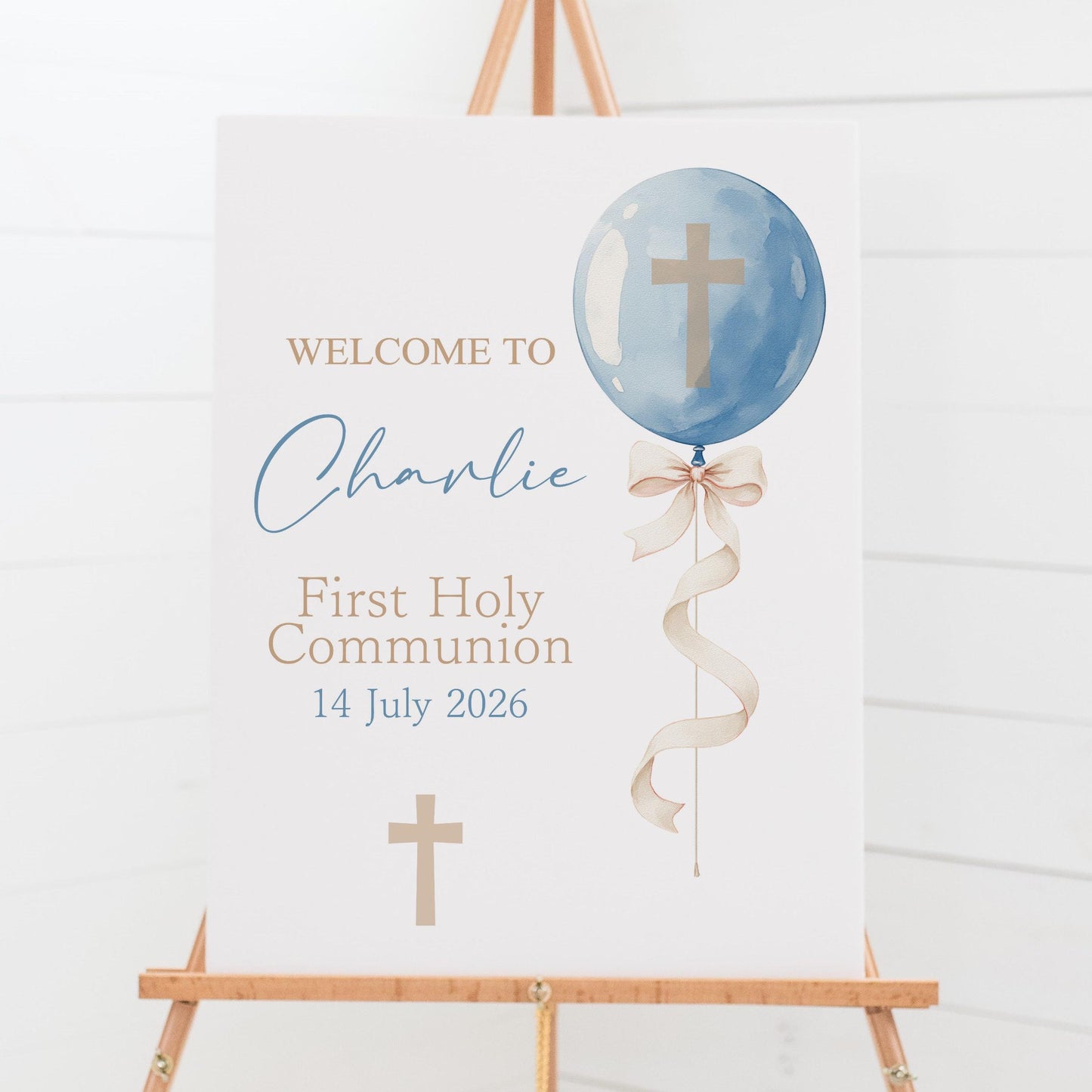 First Holy Communion Welcome Sign Personalised Printed, Custom Baptism & Christening Sign