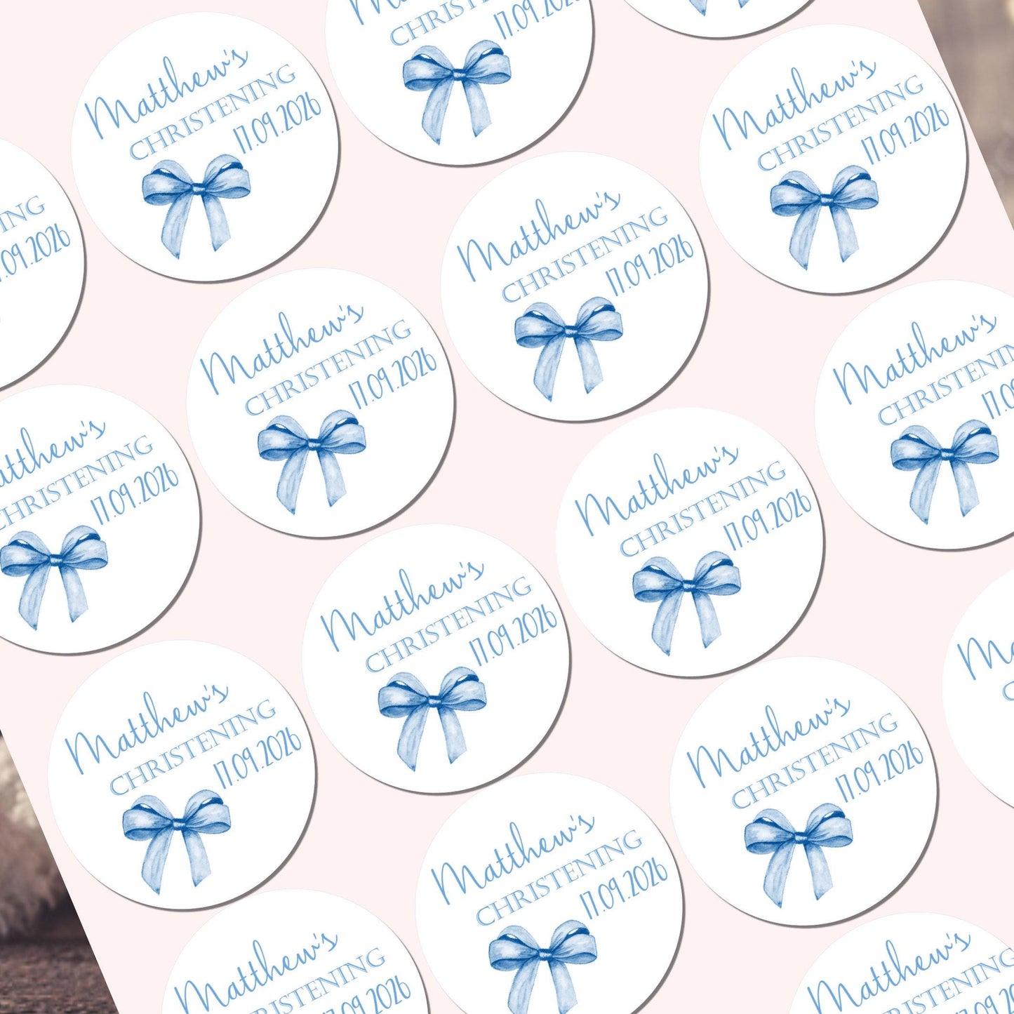 Personalised Christening Stickers, Party Bag Stickers, Sweet Cone Bags Party Favours Baptism