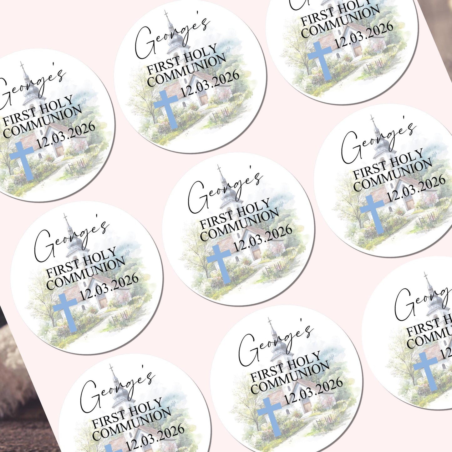 Personalized First Holy Communion Stickers, Party Favor Labels, Confirmation, Christening stickers