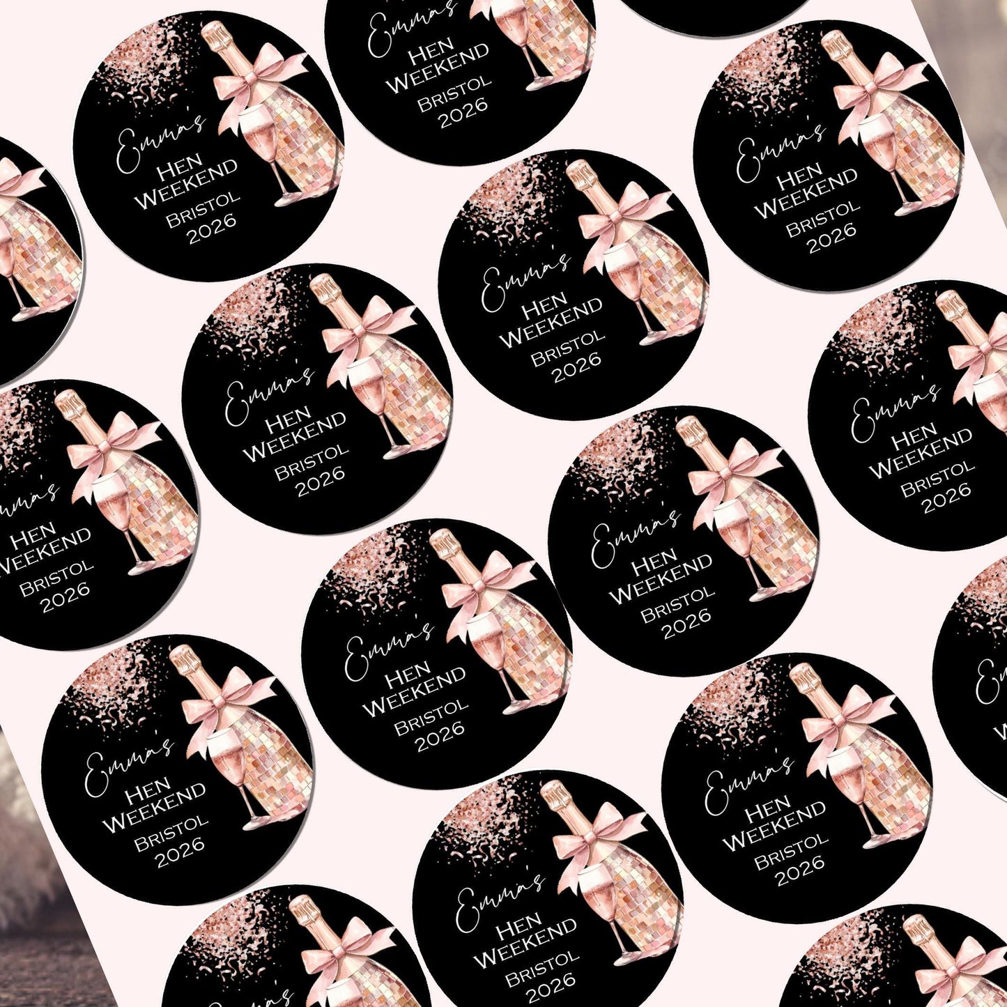 Personalised Hen Night Party Stickers for Favours Bride tribe Party Bags Printed Celebration Stickers Bride to be