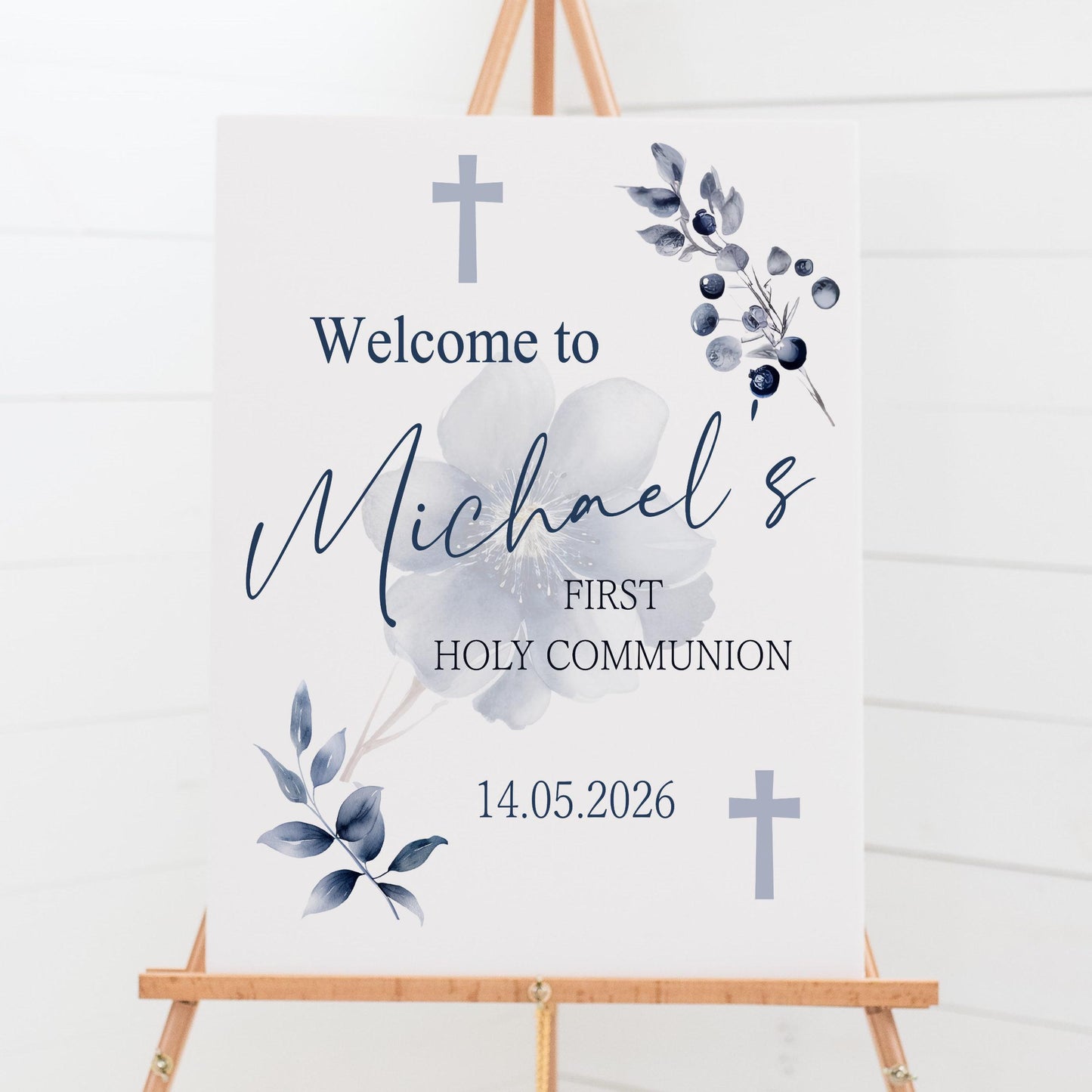 Personalised First Holy Communion Welcome Sign, Custom Baptism & Christening Sign