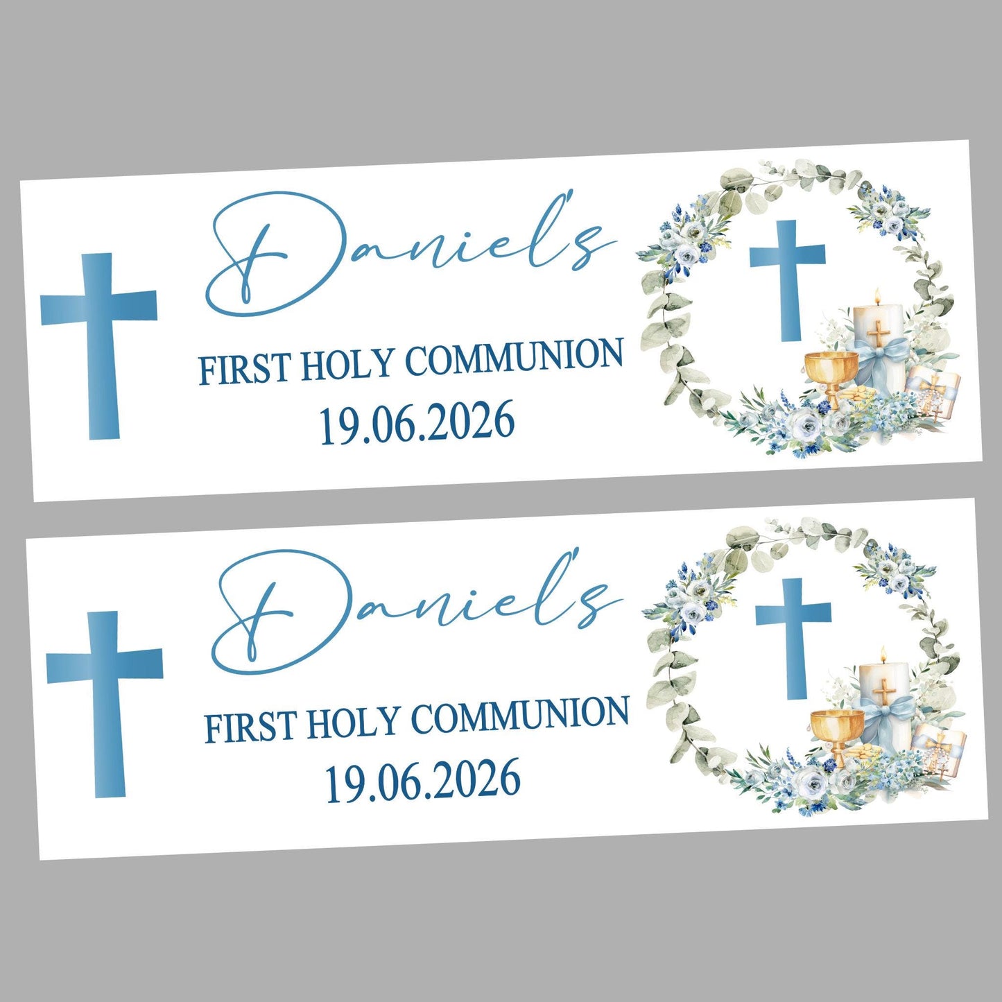 First Holy Communion Personalised Party Banners, Party Decor, Wall Decoration, 1st Communion or Confirmation