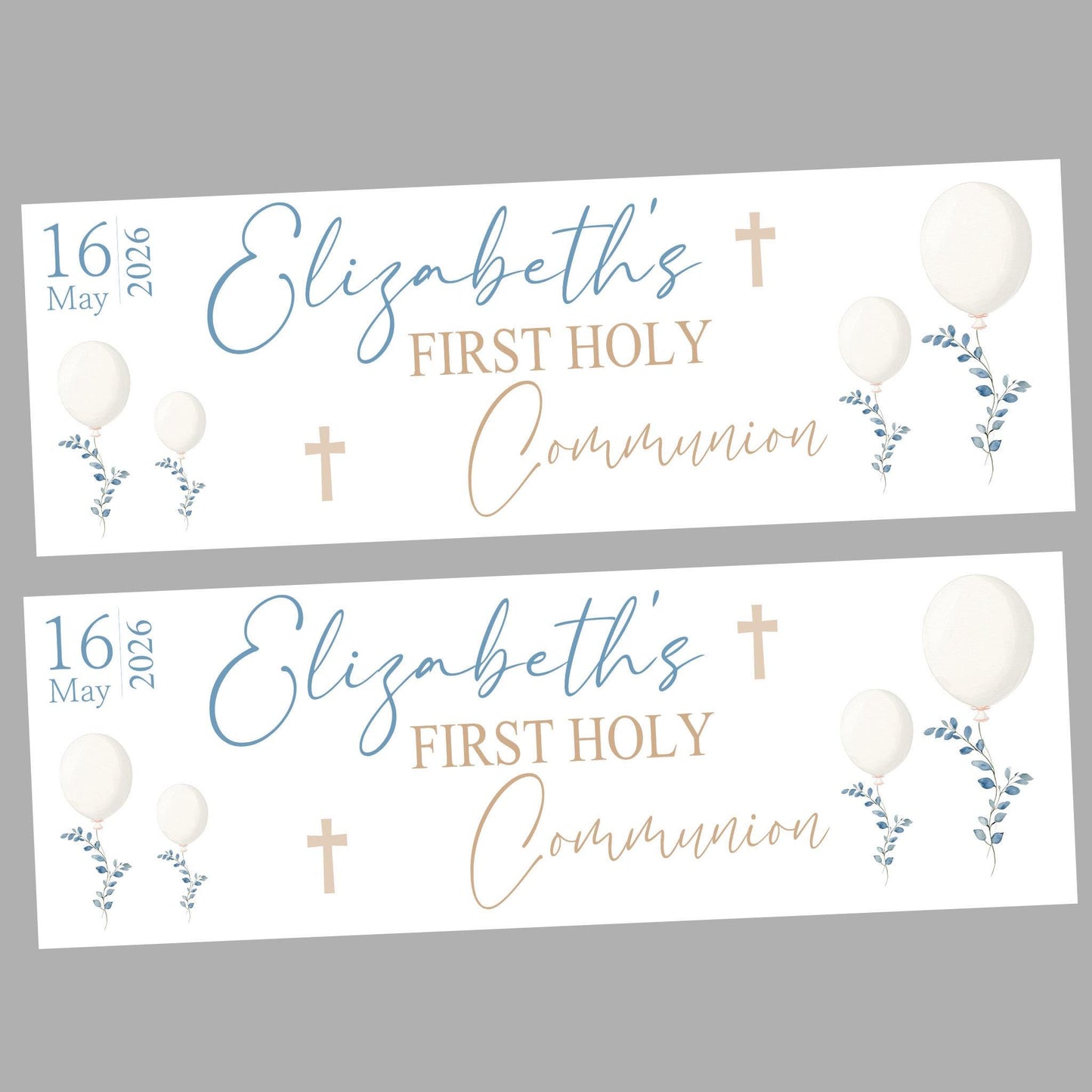 Personalised First Holy Communion Banner, Baptism Confirmation Party Decor