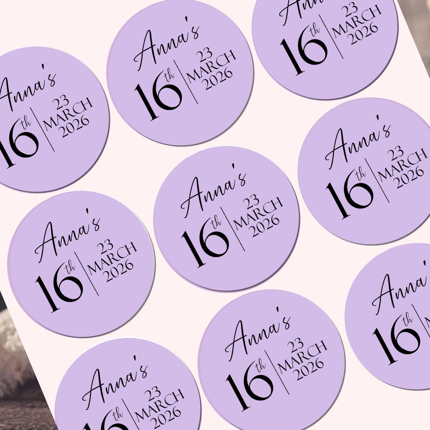 Custom Birthday Stickers Party Favour Celebration Stickers