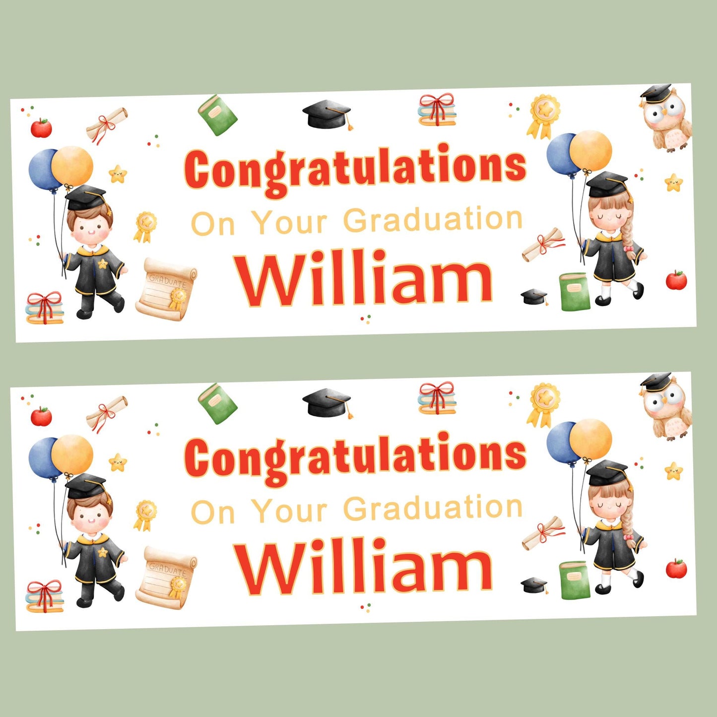 Nursery Graduation Banner , Personalised Nursery Party Banner, Custom Banner, Well done Banner, Pre-School Graduation, Leaving Nursery