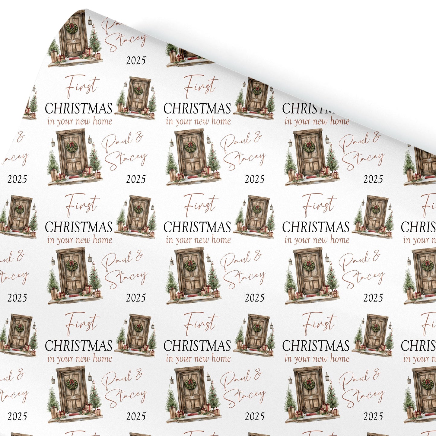 Personalised Christmas Gift Wrap – First Christmas in a New Home Design