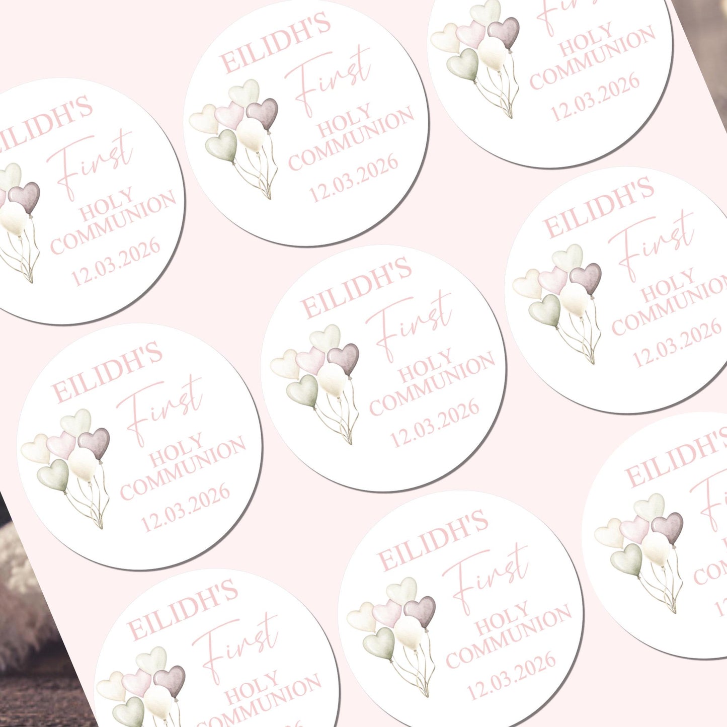 Personalized First Holy Communion Stickers, Party Favor Labels, Confirmation, Christening stickers
