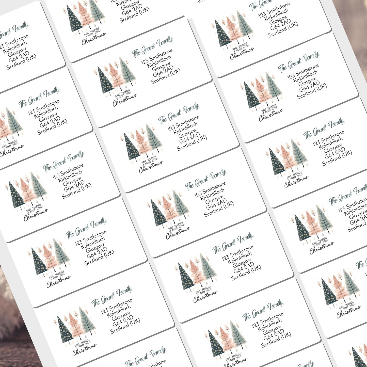 Christmas Address Labels rectangle personalised Christmas stickers business stickers