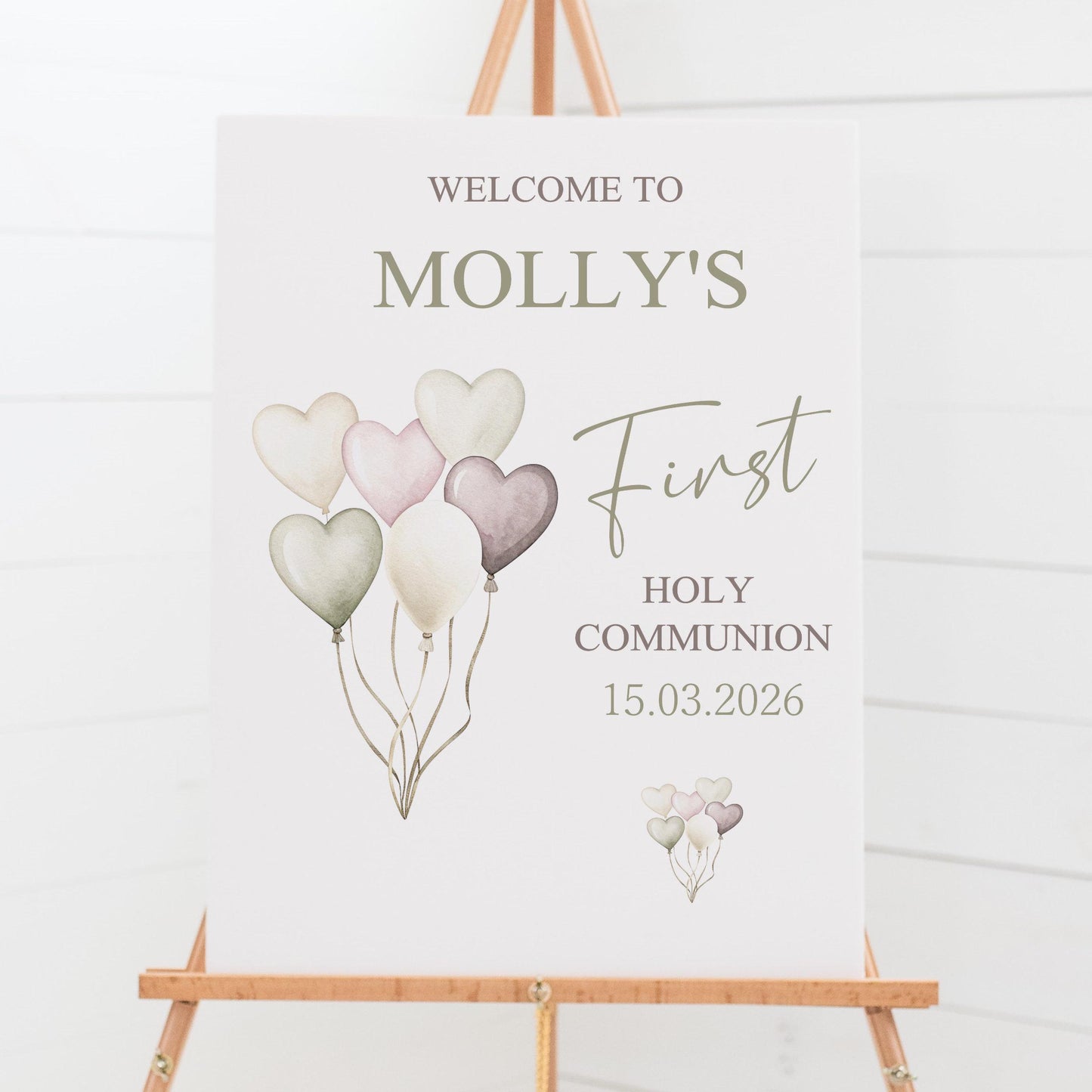 First Holy Communion Welcome Sign Personalised Printed, Custom Baptism & Christening Sign