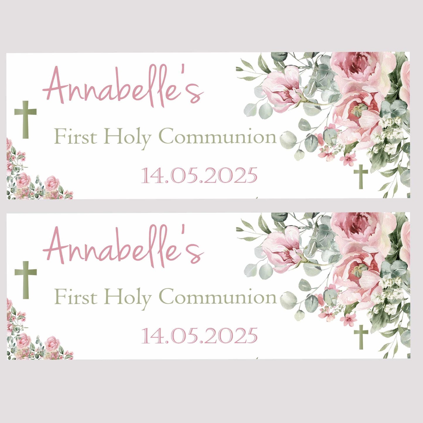 First Holy Communion Personalised Banners, Party Decor, 1st Communion or Confirmation