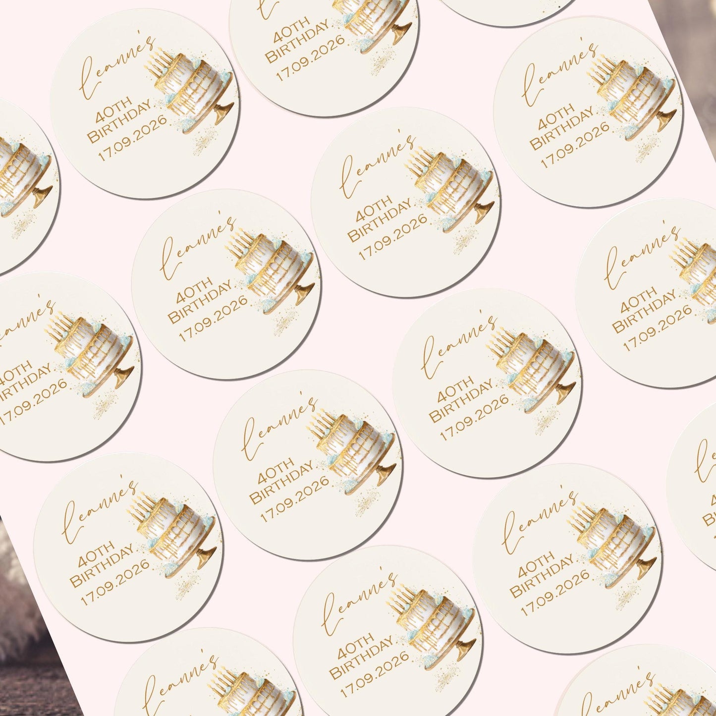 Personalised Birthday Stickers for Favours Party Bags Birthday Cake Seals 18th 21st 30th Birthday Lables