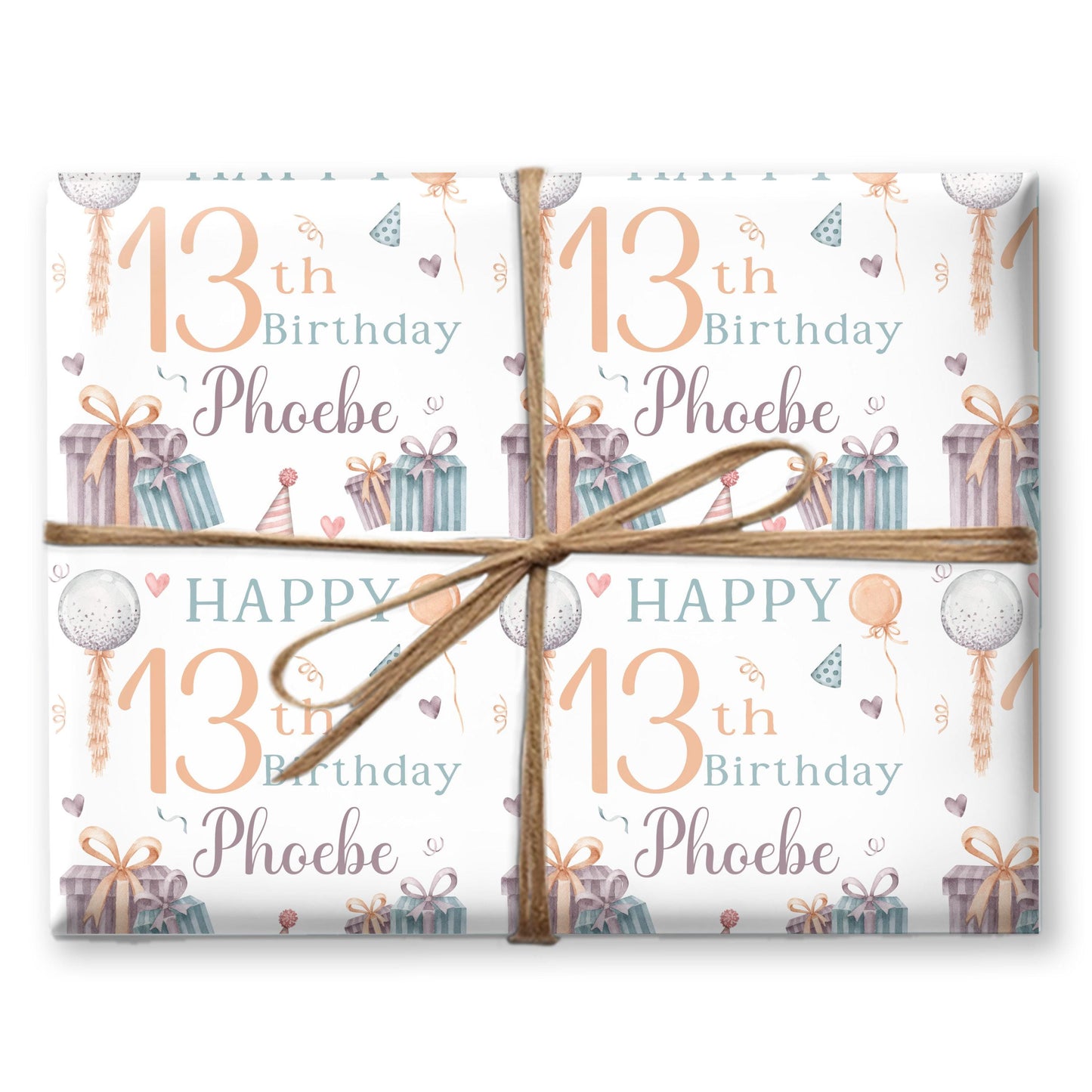 Personalized Party Balloons Gift Wrapping Paper – Custom Name for Special Celebrations!