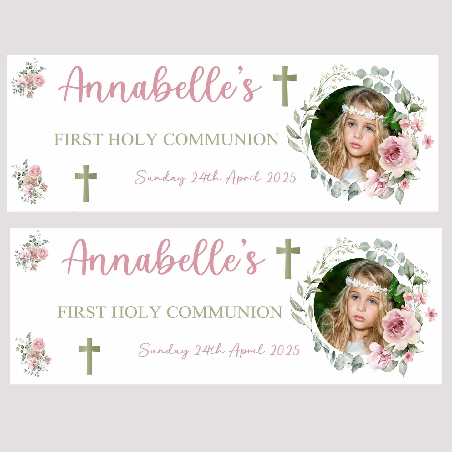 First Holy Communion Personalised Party Banners, Party Decor, Wall Decoration, 1st Communion or Confirmation, Christening