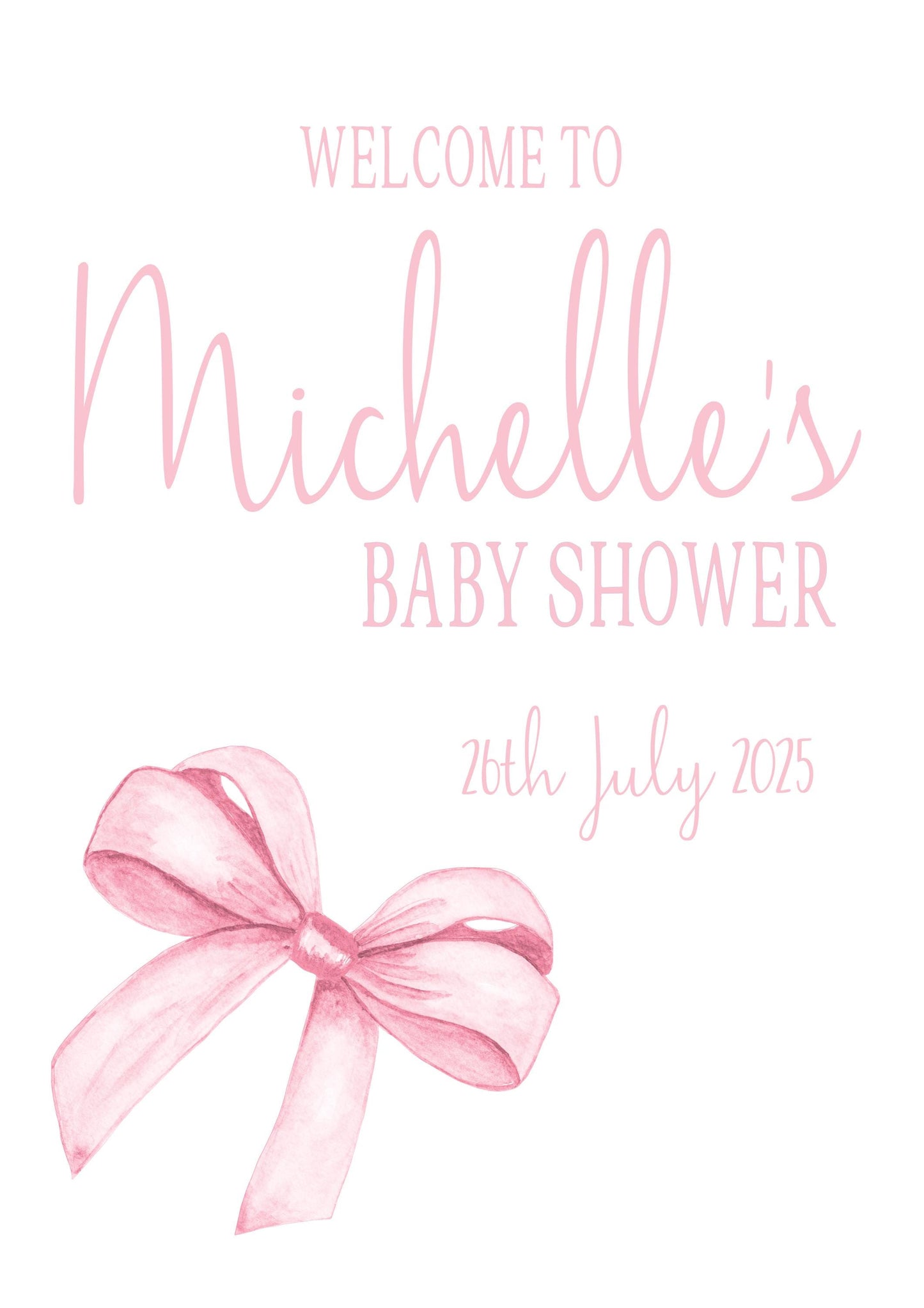Printed Personalised Baby Shower Welcome Sign, Custom Baptism & Christening Sign First Holy Communion
