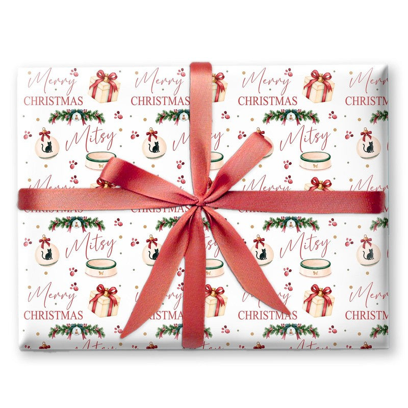 Personalised Cats Gift Wrap | Personalised Christmas Wrapping Paper