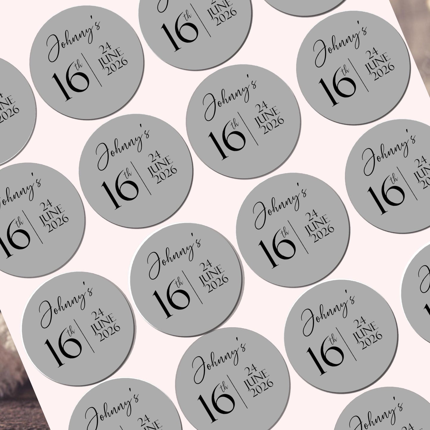 Personalised Birthday Stickers Party Bags Sweet Cone Thank You Stickers Labels Tags