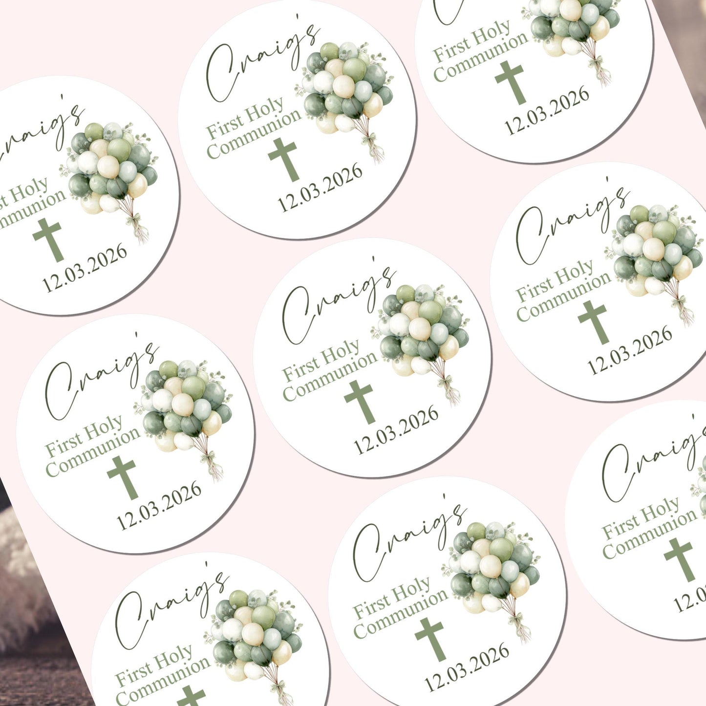 Personalized First Holy Communion Stickers, Party Favor Labels, Confirmation, Christening stickers