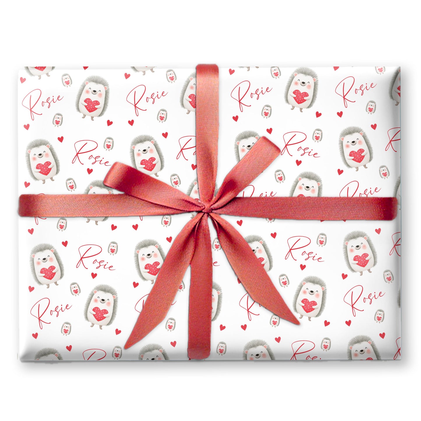 Personalised Valentines Wrapping Paper, Hedgehog gift wrapping, Valentines Gifts, Birthday wrapping paper, Anniversary wrapping paper