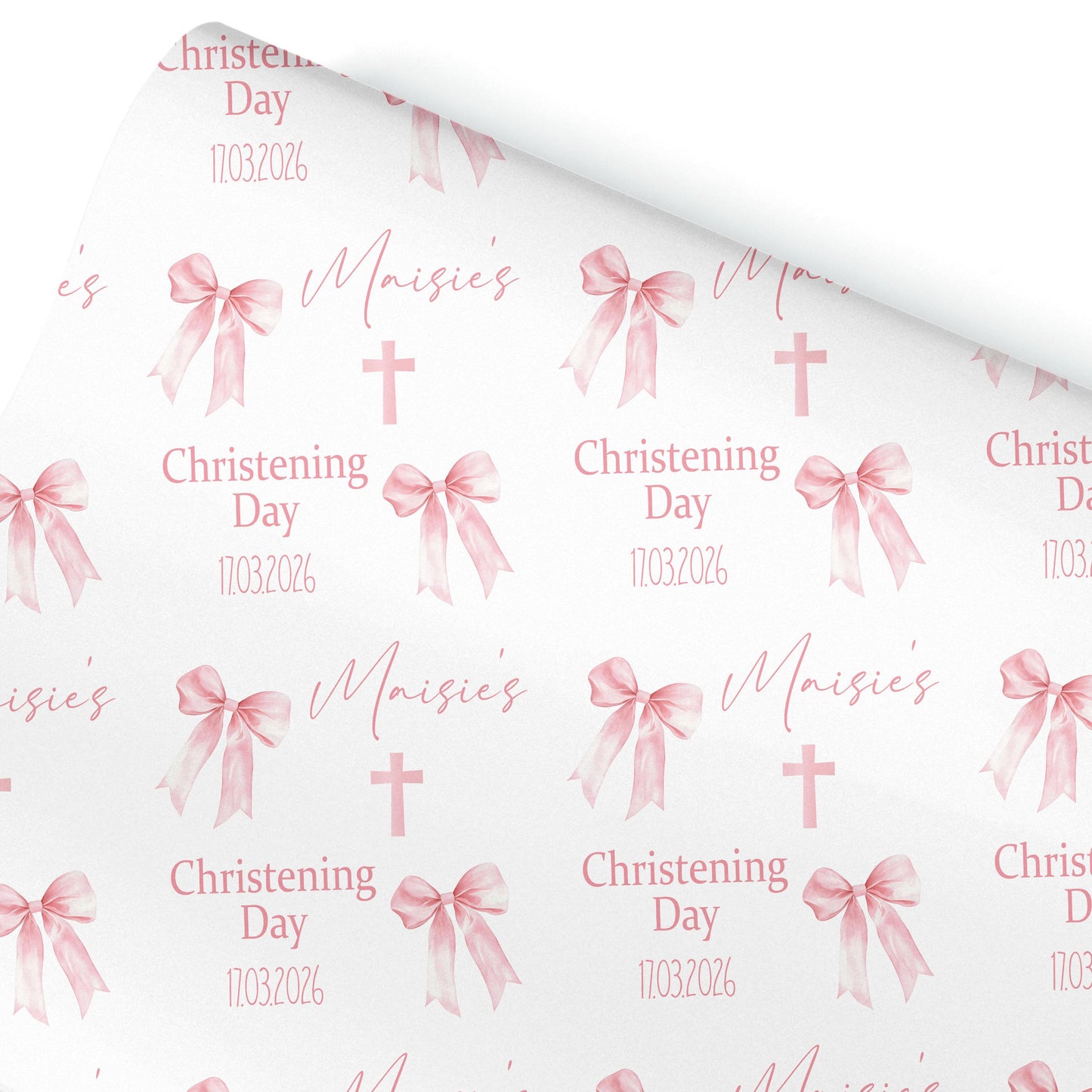Personalised Christening Wrapping Paper, Baptism gift wrap, christening present