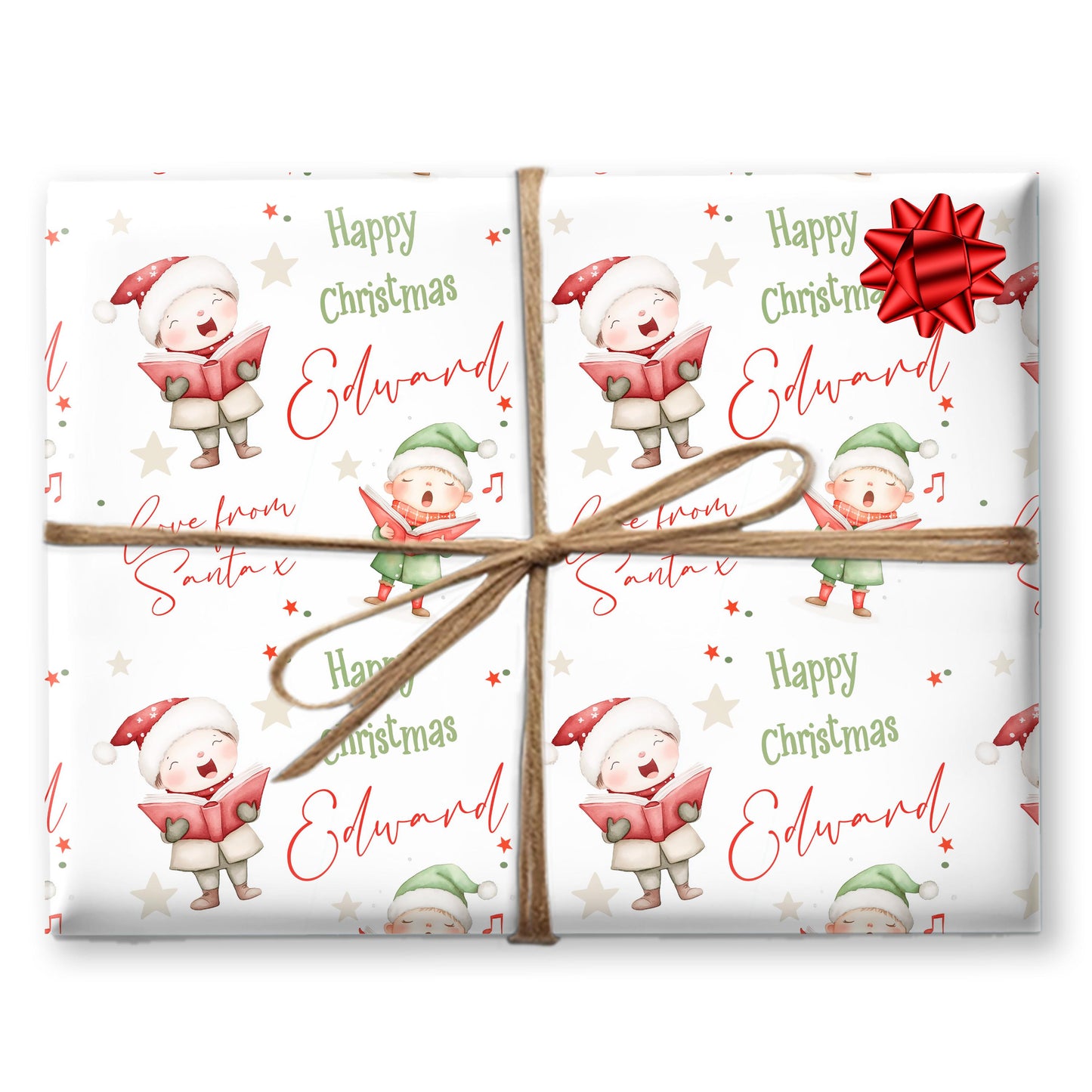 Personalised Gift Wrap | Personalised Christmas Wrapping Paper | Personalised Gift Wrap | Fun Gift Wrap | Carol Singer