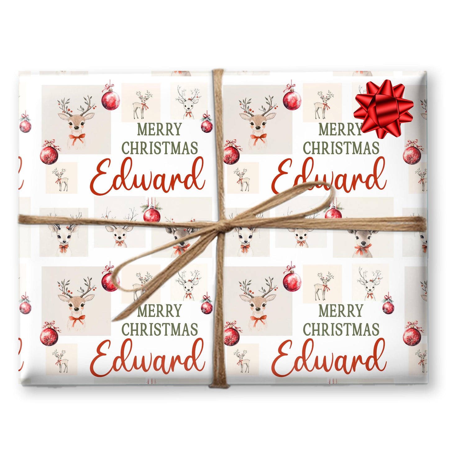 Personalised Gift Wrap | Personalised Christmas Wrapping Paper | Personalised Gift Wrap | Fun Gift Wrap | Reindeer